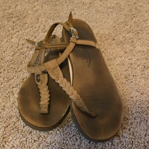 Rainbow Tan Braided Sandals